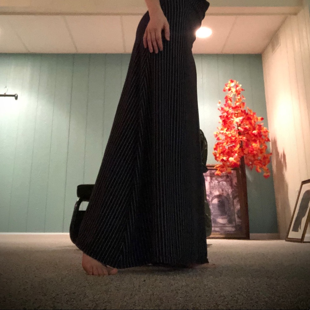 Black and White Dotted Striped Long Skirt🖤🤍